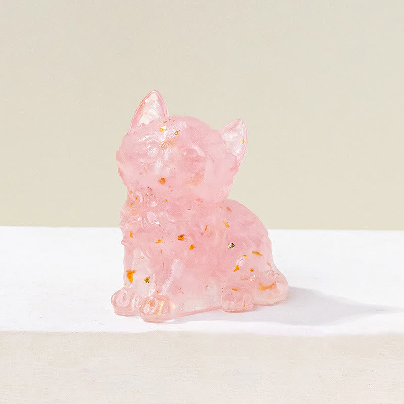 Decorazione con pietra preziosa a forma di gattino in resina epossidica di cristallo Olivenorma