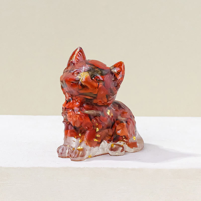 Decorazione con pietra preziosa a forma di gattino in resina epossidica di cristallo Olivenorma
