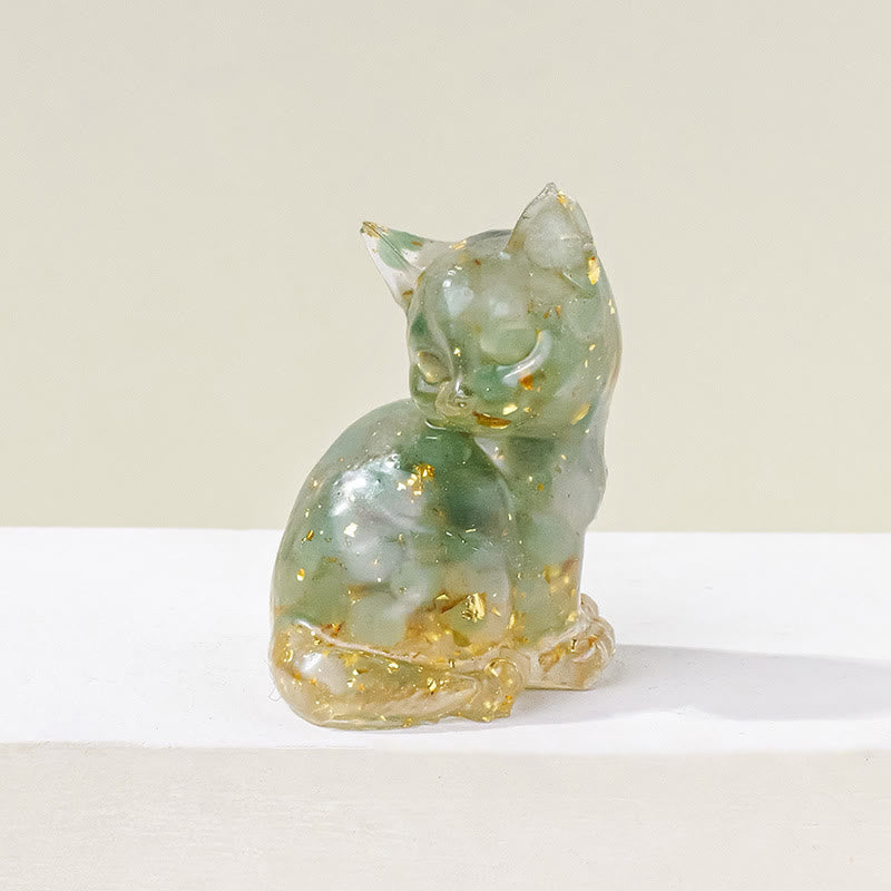 Decorazione con pietra preziosa a forma di gattino in resina epossidica di cristallo Olivenorma