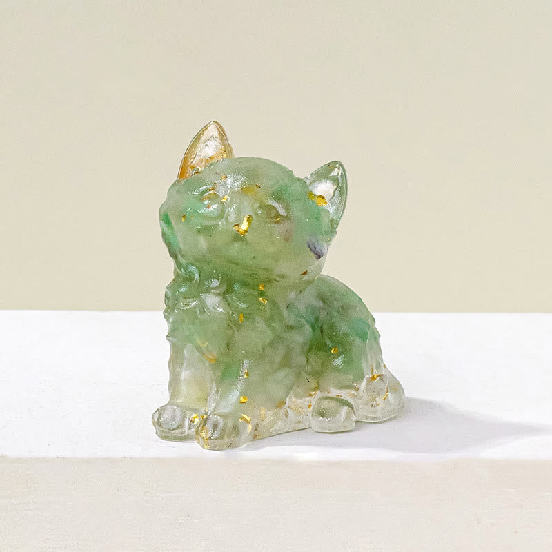 Decorazione con pietra preziosa a forma di gattino in resina epossidica di cristallo Olivenorma