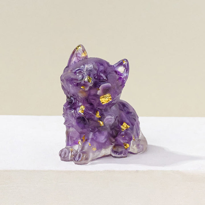 Decorazione con pietra preziosa a forma di gattino in resina epossidica di cristallo Olivenorma