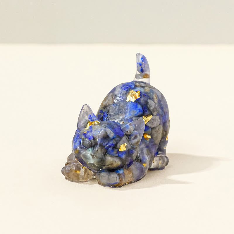 Decorazione con pietra preziosa a forma di gattino in resina epossidica di cristallo Olivenorma