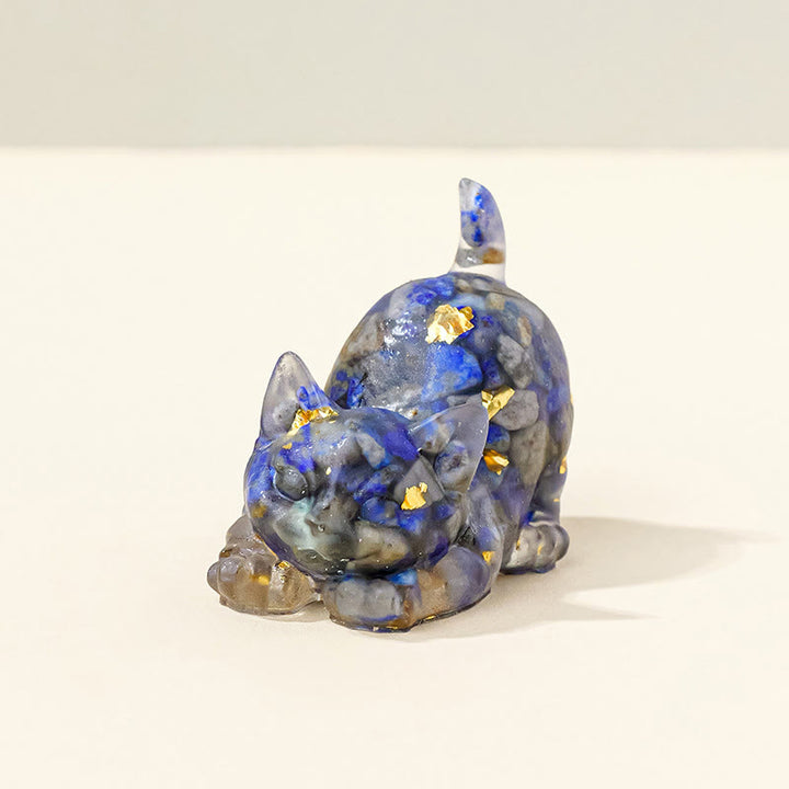 Decorazione con pietra preziosa a forma di gattino in resina epossidica di cristallo Olivenorma