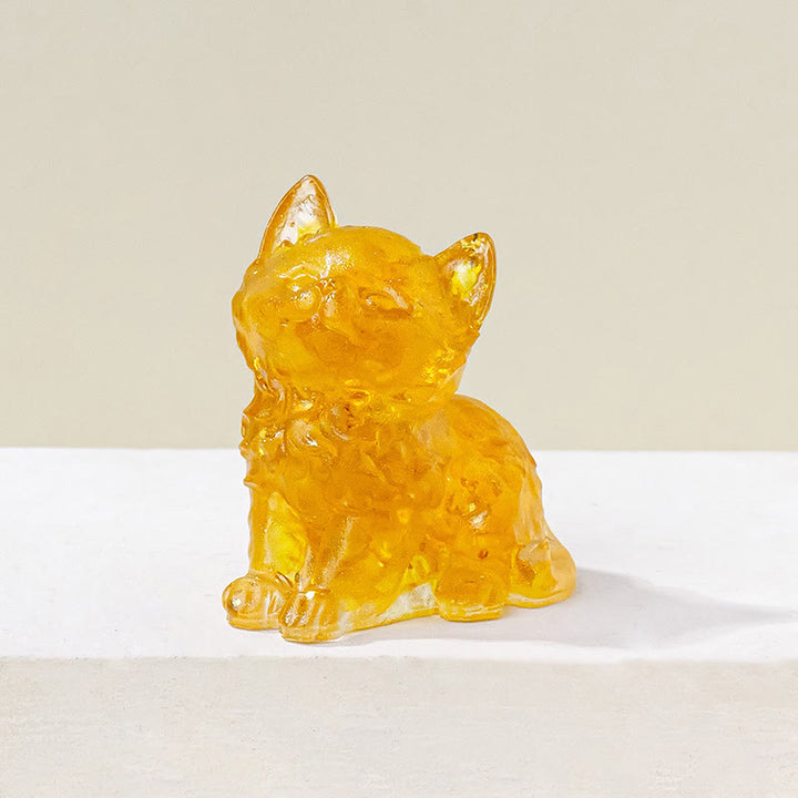 Decorazione con pietra preziosa a forma di gattino in resina epossidica di cristallo Olivenorma
