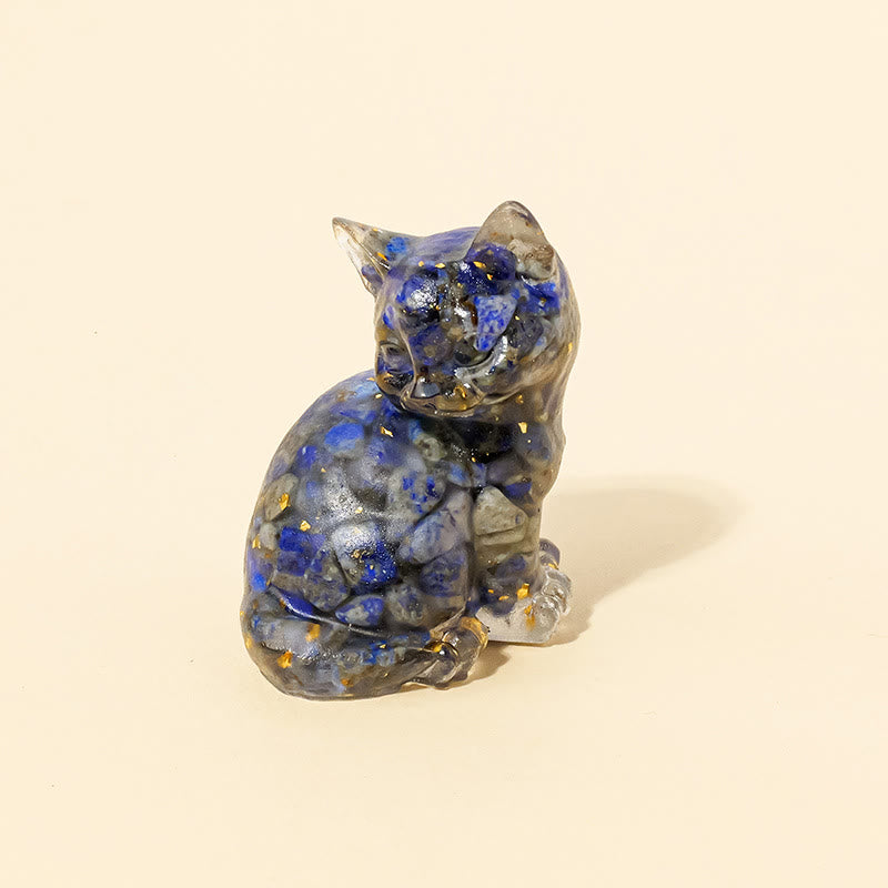 Decorazione con pietra preziosa a forma di gattino in resina epossidica di cristallo Olivenorma
