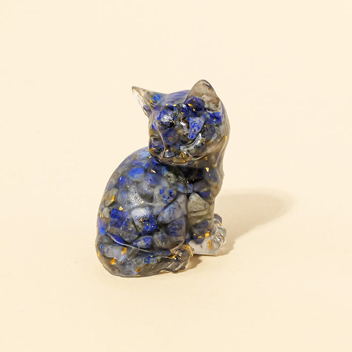 Decorazione con pietra preziosa a forma di gattino in resina epossidica di cristallo Olivenorma