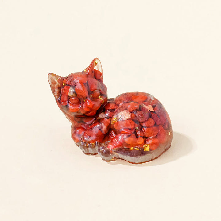 Decorazione con pietra preziosa a forma di gattino in resina epossidica di cristallo Olivenorma