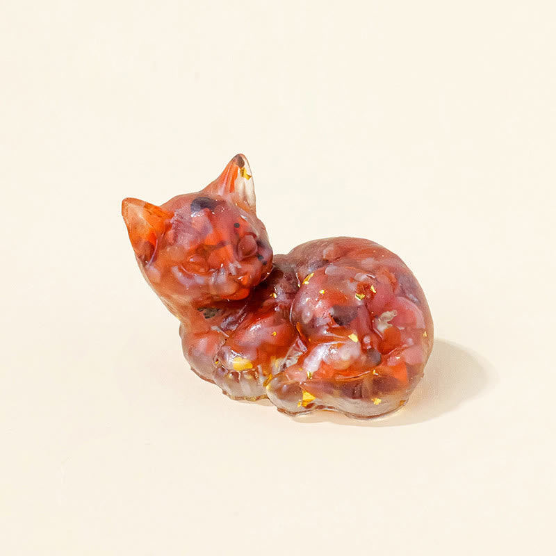 Decorazione con pietra preziosa a forma di gattino in resina epossidica di cristallo Olivenorma