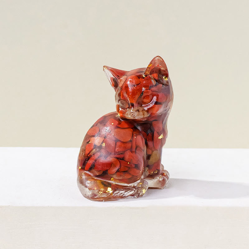 Decorazione con pietra preziosa a forma di gattino in resina epossidica di cristallo Olivenorma