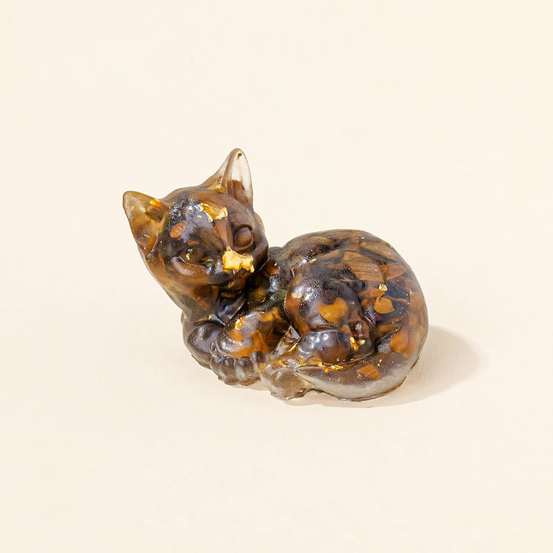 Decorazione con pietra preziosa a forma di gattino in resina epossidica di cristallo Olivenorma
