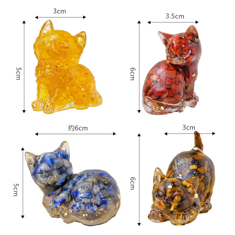 Decorazione con pietra preziosa a forma di gattino in resina epossidica di cristallo Olivenorma