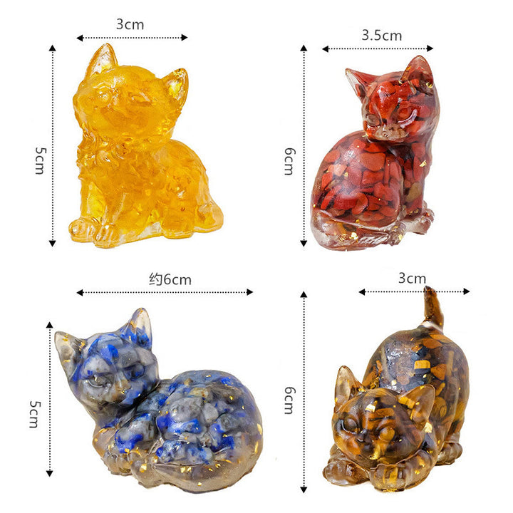 Decorazione con pietra preziosa a forma di gattino in resina epossidica di cristallo Olivenorma