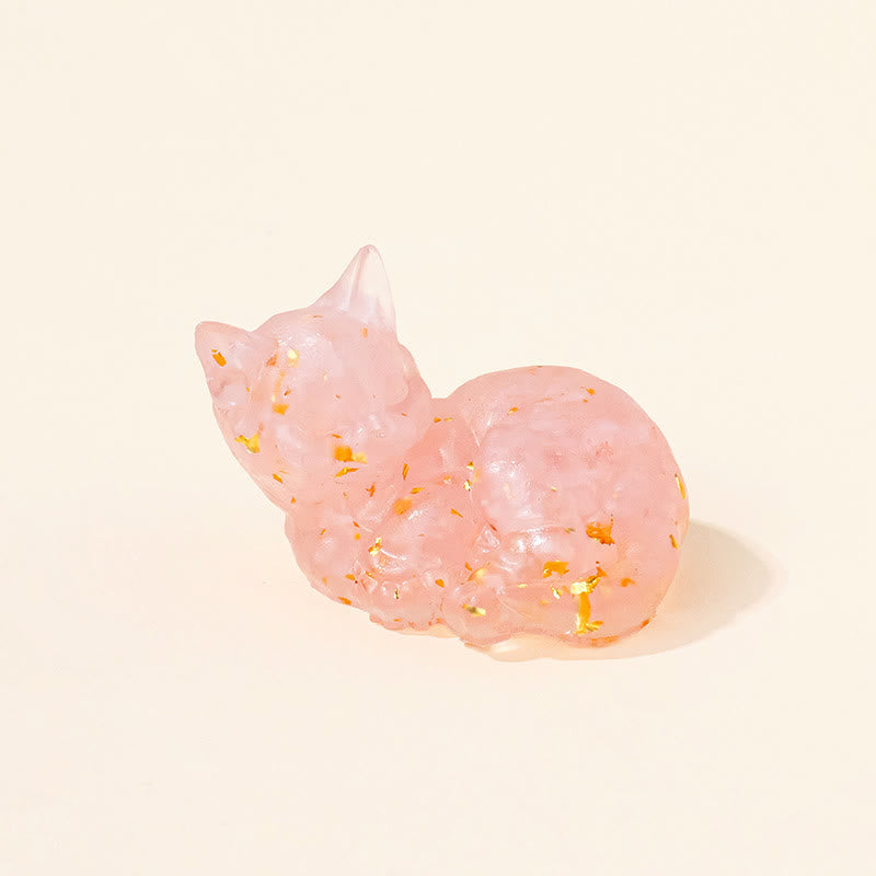 Decorazione con pietra preziosa a forma di gattino in resina epossidica di cristallo Olivenorma