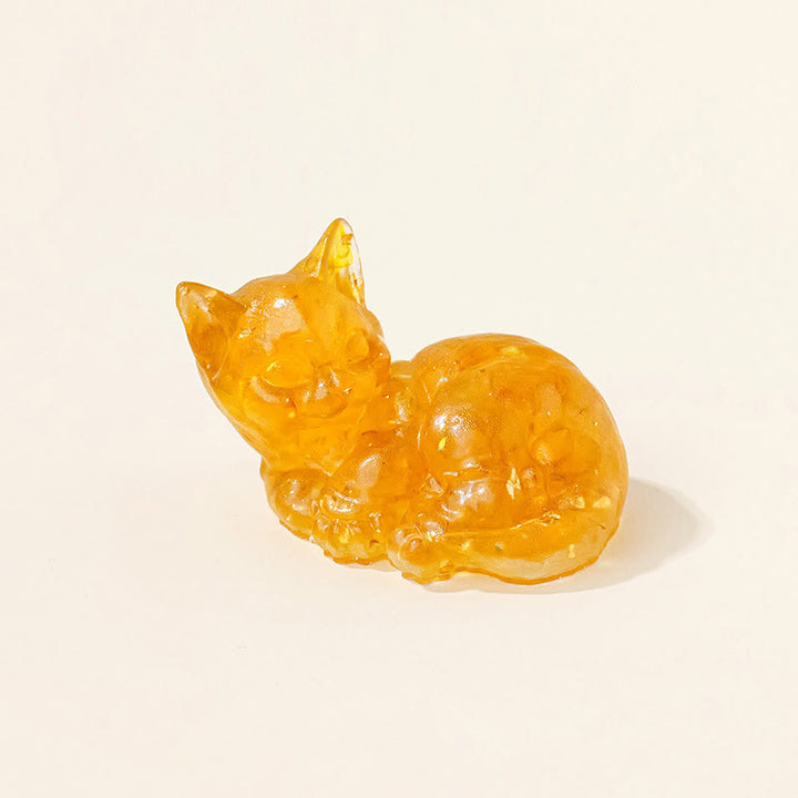 Decorazione con pietra preziosa a forma di gattino in resina epossidica di cristallo Olivenorma