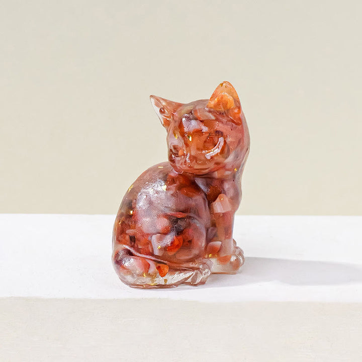 Decorazione con pietra preziosa a forma di gattino in resina epossidica di cristallo Olivenorma
