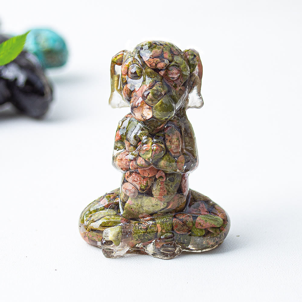 Decorazione con pietra preziosa per meditazione Zen in resina epossidica di cristallo Olivenorma