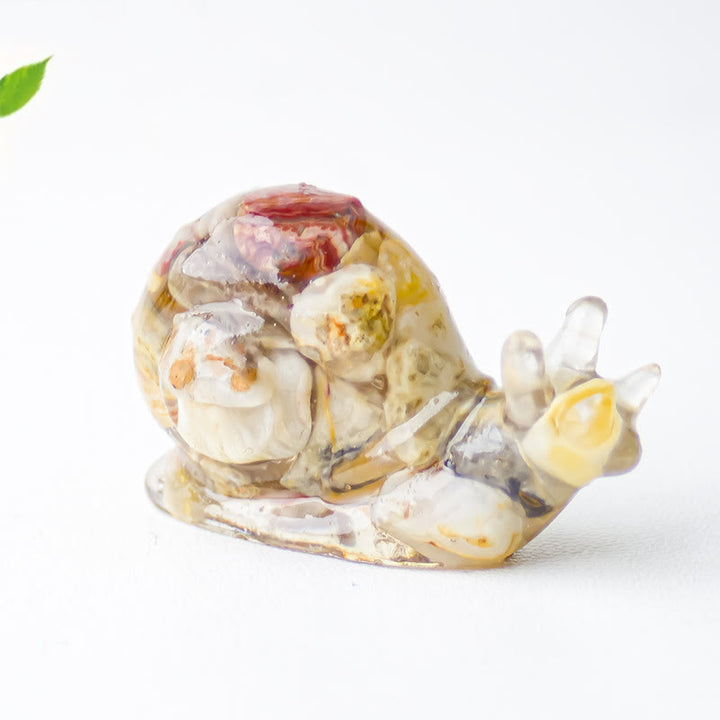 Decorazione a forma di lumaca in cristallo epossidico Olivenorma