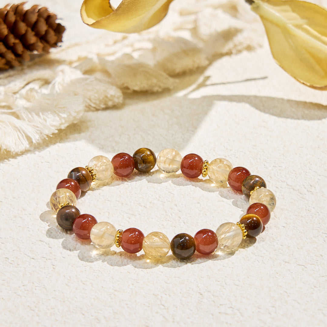 Bracciale Olivenorma "Aurelian Strand" con pietre preziose per attrarre ricchezza e carriera - Pietra naturale - image 1