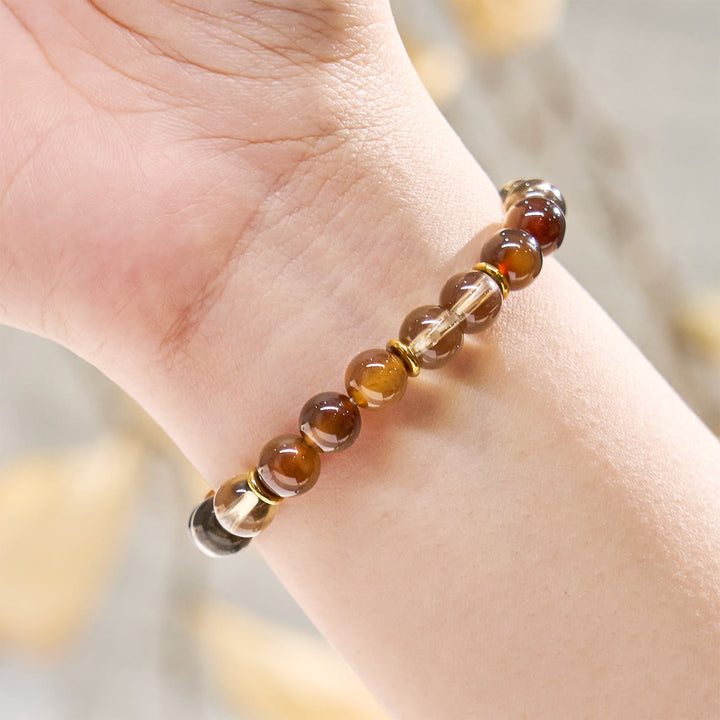 Bracciale Olivenorma "Amber Lume" con pietre preziose della saggezza - image 2