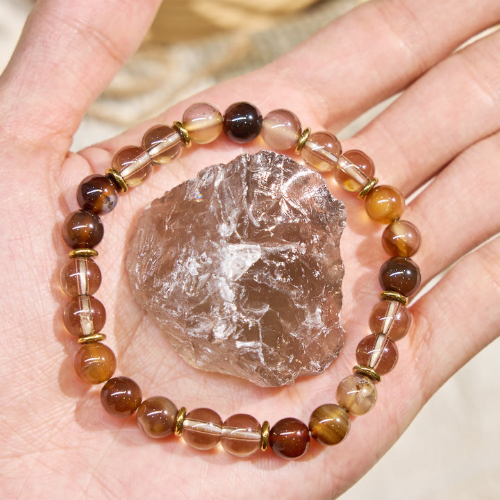 Bracciale Olivenorma "Amber Lume" con pietre preziose della saggezza - image 3
