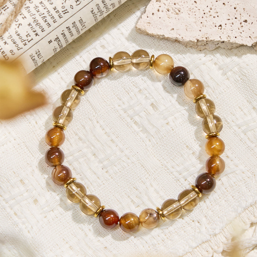 Bracciale Olivenorma "Amber Lume" con pietre preziose della saggezza - image 4