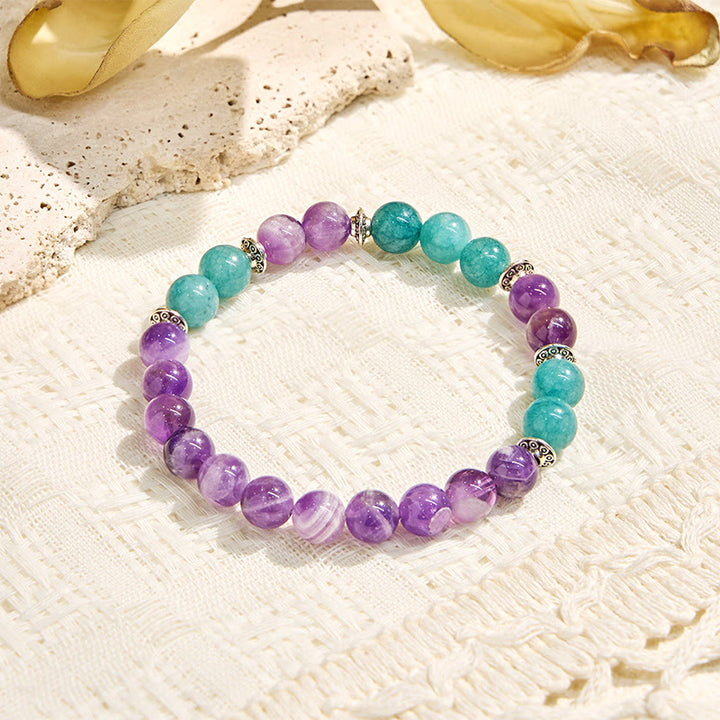 Bracciale Armonia Olivenorma "Seraphic" in Ametista e Acquamarina - image 6