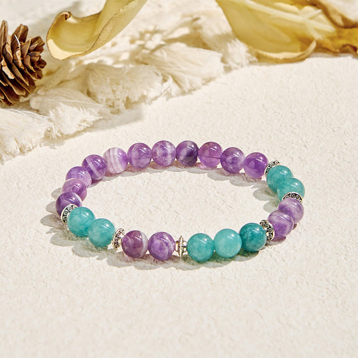 Bracciale Armonia Olivenorma "Seraphic" in Ametista e Acquamarina - Pietra naturale - image 1