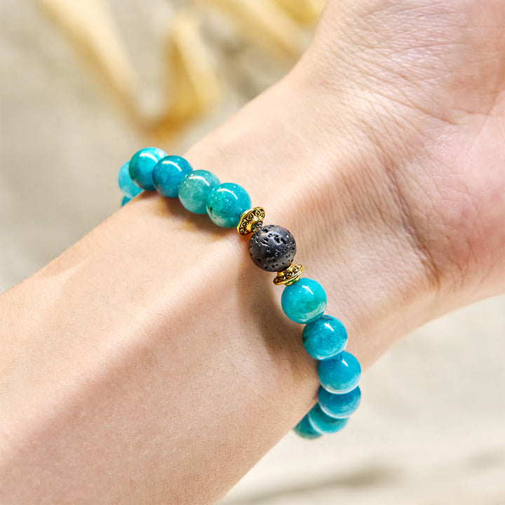 Bracciale Olivenorma "Balmaara Essence" con olio essenziale di apatite blu per il chakra della gola - image 6