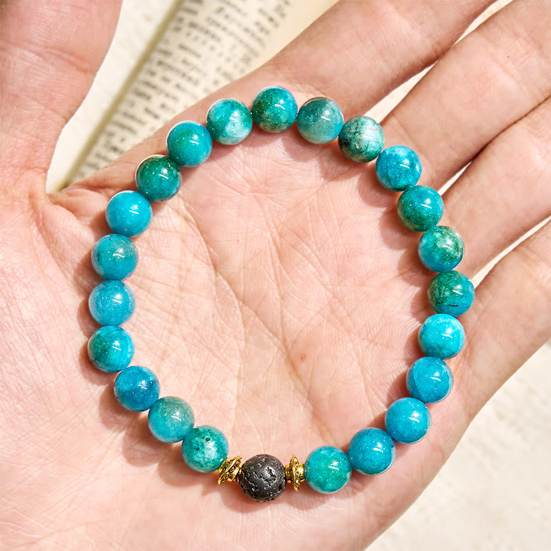 Bracciale Olivenorma "Balmaara Essence" con olio essenziale di apatite blu per il chakra della gola - image 7