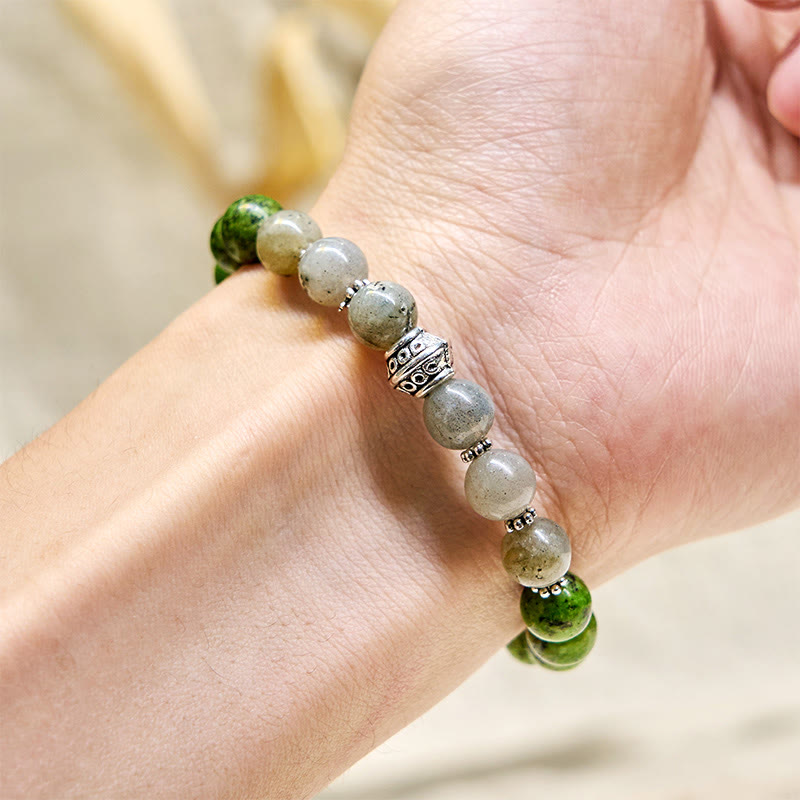 Bracciale Olivenorma "Speckled Shine" in giada e labradorite - image 2