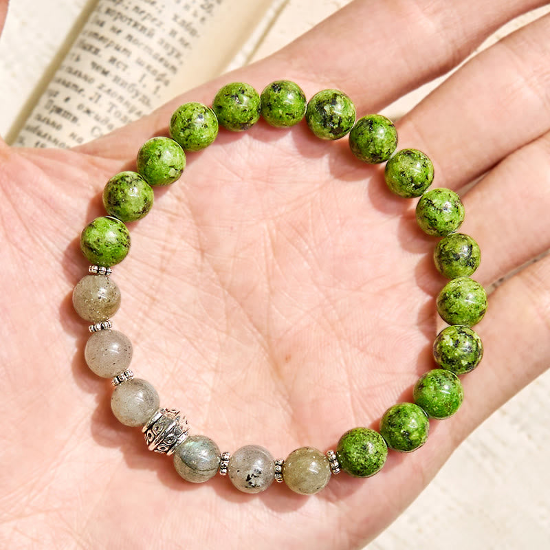 Bracciale Olivenorma "Speckled Shine" in giada e labradorite - image 3