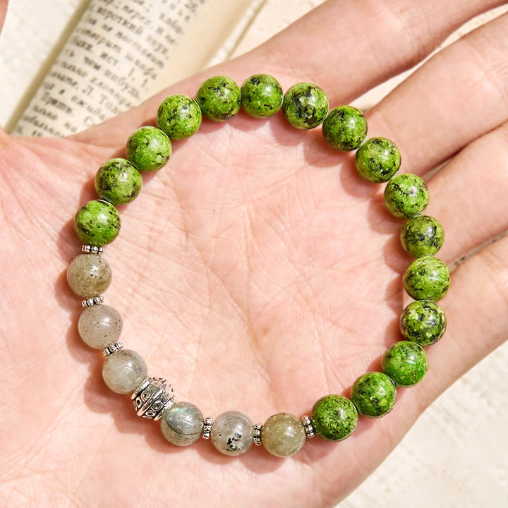 Bracciale Olivenorma "Speckled Shine" in giada e labradorite - image 3