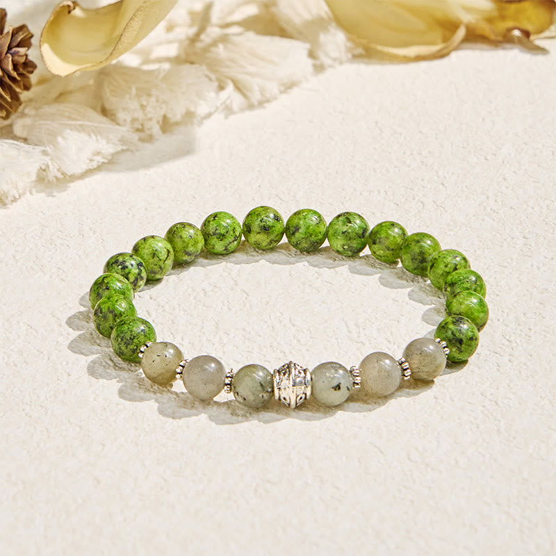 Bracciale Olivenorma "Speckled Shine" in giada e labradorite - Pietra naturale - image 1