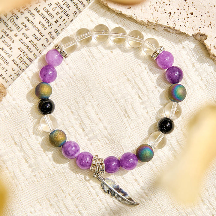Bracciale purificante con ciondolo a forma di piuma "Earth Song" Olivenorma - image 4
