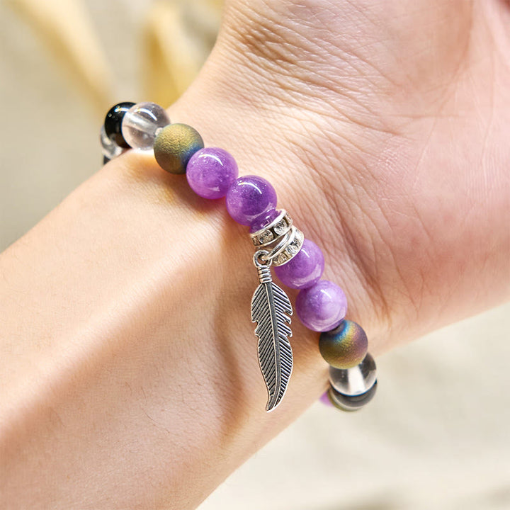 Bracciale purificante con ciondolo a forma di piuma "Earth Song" Olivenorma - image 2