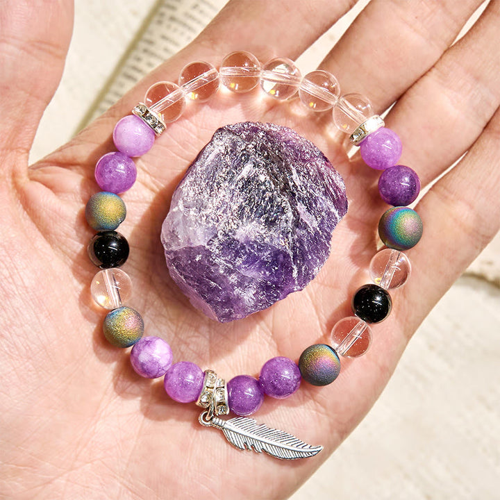 Bracciale purificante con ciondolo a forma di piuma "Earth Song" Olivenorma - image 3