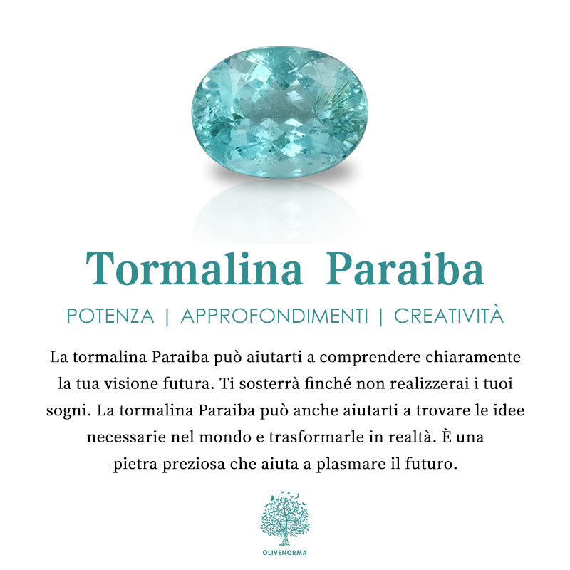 Anello squisito con tormalina Paraiba Olivenorma e zircone bianco