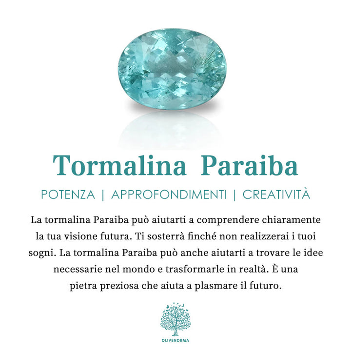 Anello squisito con tormalina Paraiba Olivenorma e zircone bianco