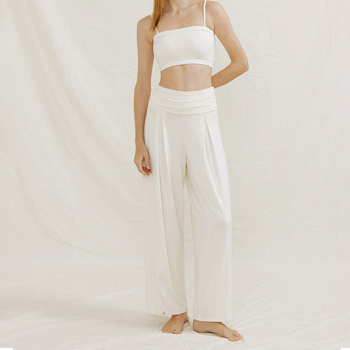 Pantaloni da yoga a gamba larga regolabili Olivenorma
