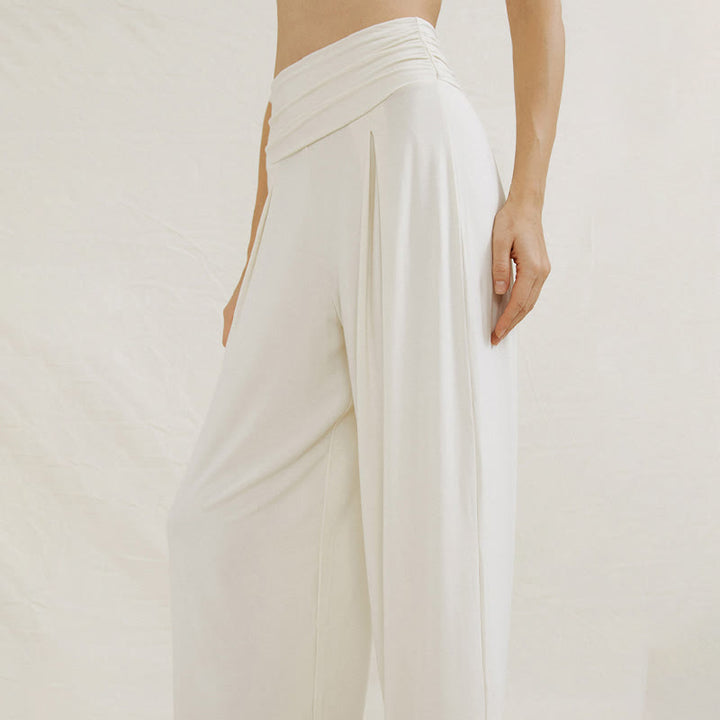 Pantaloni da yoga a gamba larga regolabili Olivenorma