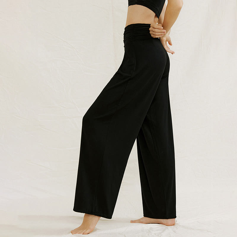 Pantaloni da yoga a gamba larga regolabili Olivenorma