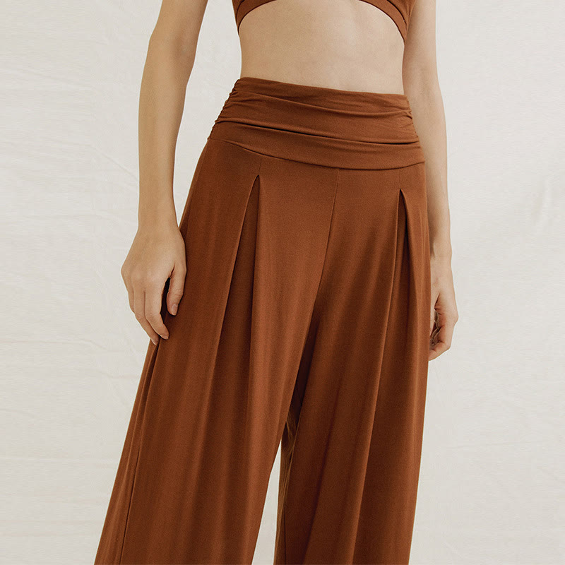 Pantaloni da yoga a gamba larga regolabili Olivenorma