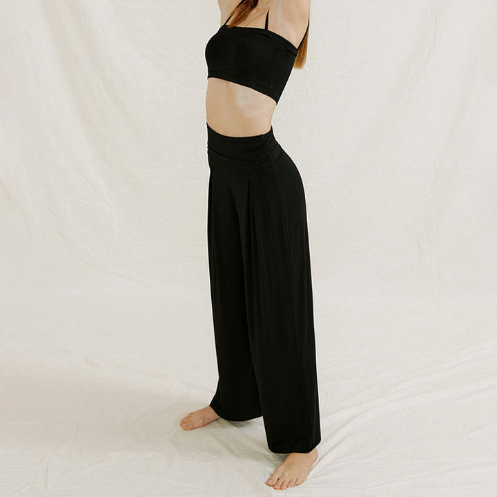 Pantaloni da yoga a gamba larga regolabili Olivenorma