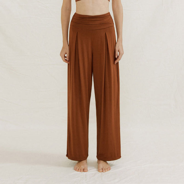 Pantaloni da yoga a gamba larga regolabili Olivenorma - Marrone - L - image 0