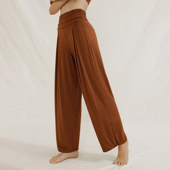 Pantaloni da yoga a gamba larga regolabili Olivenorma