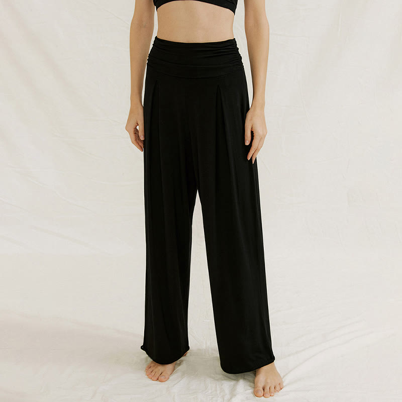 Pantaloni da yoga a gamba larga regolabili Olivenorma