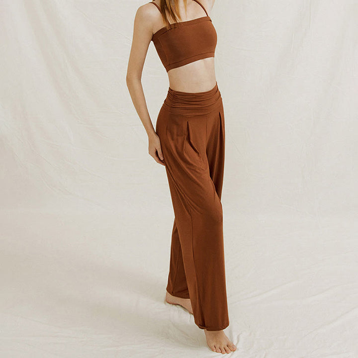 Pantaloni da yoga a gamba larga regolabili Olivenorma
