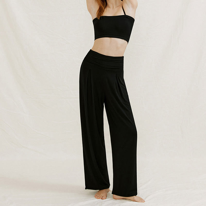 Pantaloni da yoga a gamba larga regolabili Olivenorma