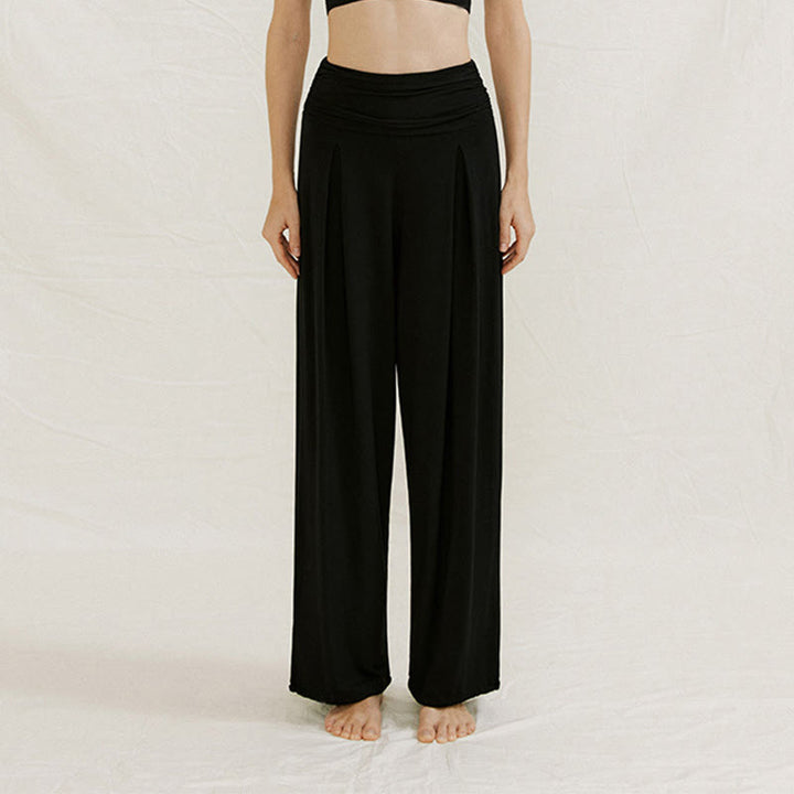 Pantaloni da yoga a gamba larga regolabili Olivenorma