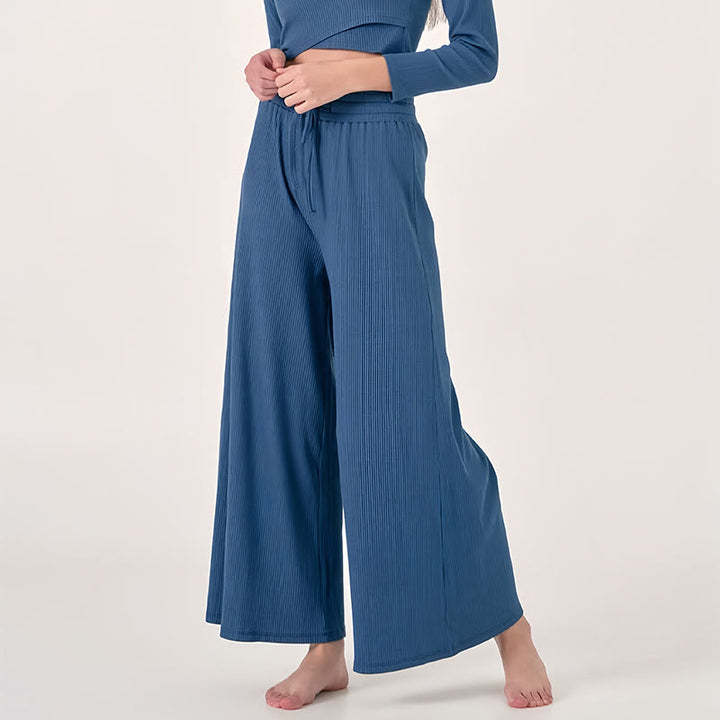 Pantaloni da yoga rilassati a vita alta Olivenorma - Blu - L - image 0